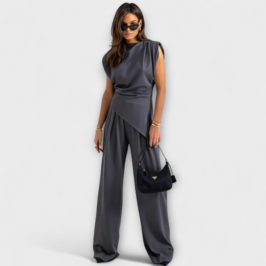 Sofia - Asymmetrical Ensemble with Draped Shoulders