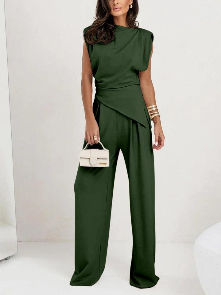 Lrregular Sleeveless Casual Two-piece Set