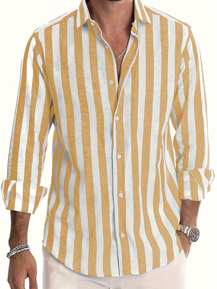 Harold | Vibrant Striped Long Sleeve Shirt For Men