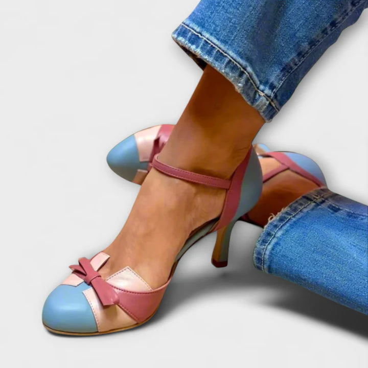 Bellarosa - Colorful Heels with Bow and Strap