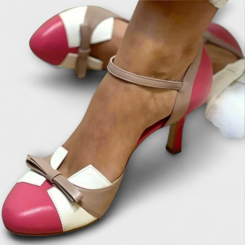 Bellarosa - Colorful Heels with Bow and Strap