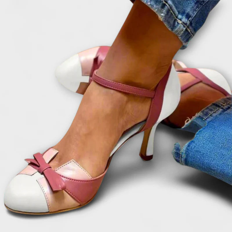 Bellarosa - Colorful Heels with Bow and Strap
