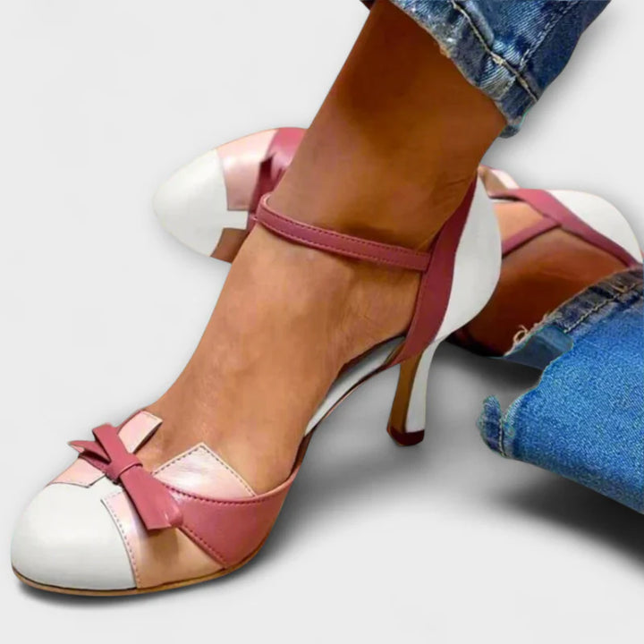 Bellarosa - Colorful Heels with Bow and Strap