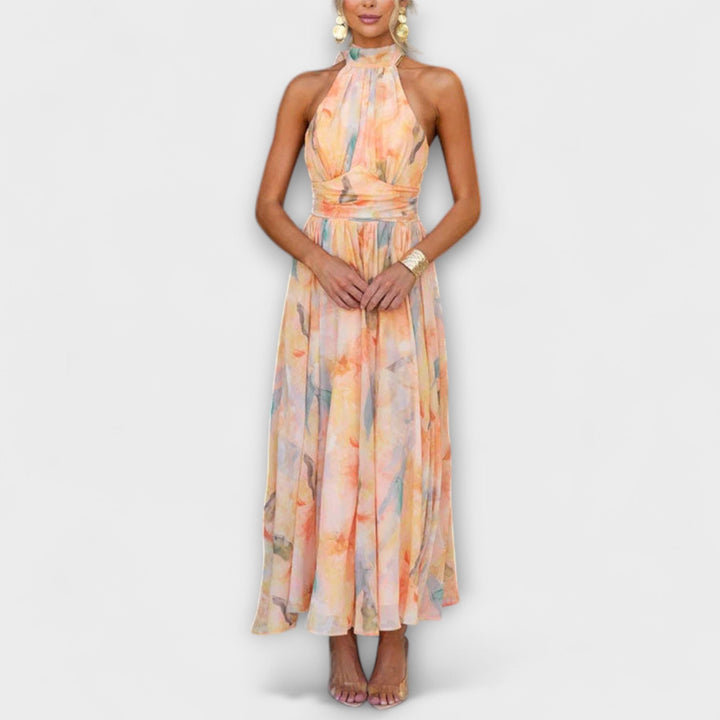 Halter - Watercolour Maxi dress