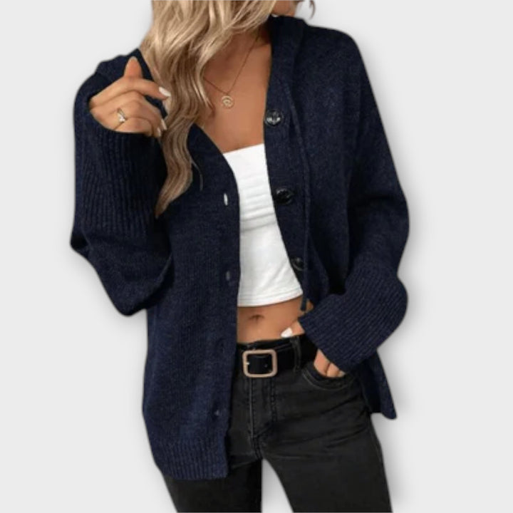 Knitted cardigan with buttons