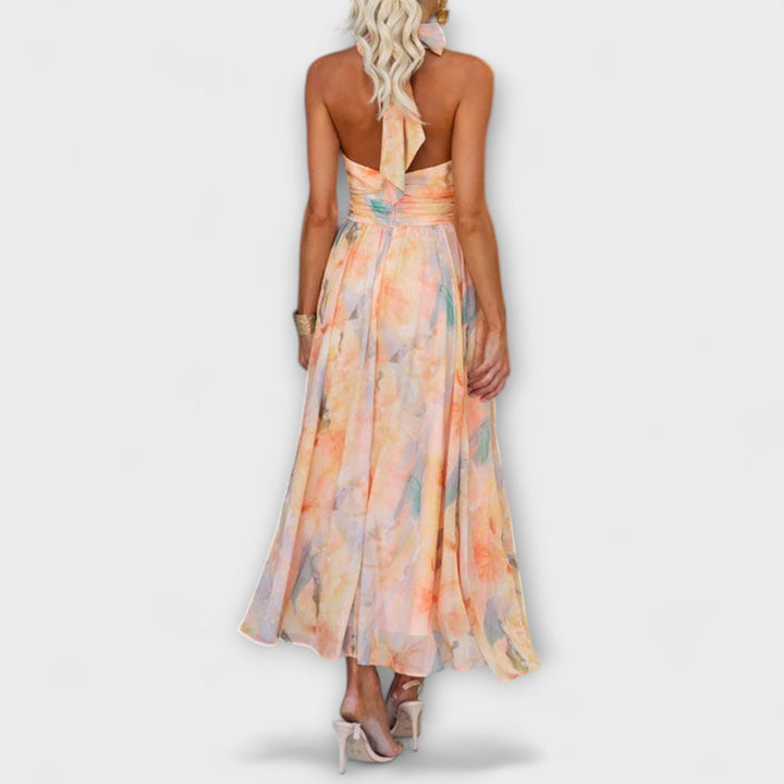 Halter - Watercolour Maxi dress