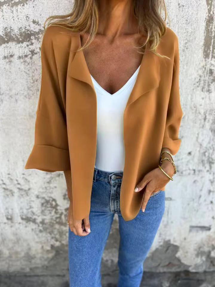 Jessica - Casual Faux Suede Cardigan