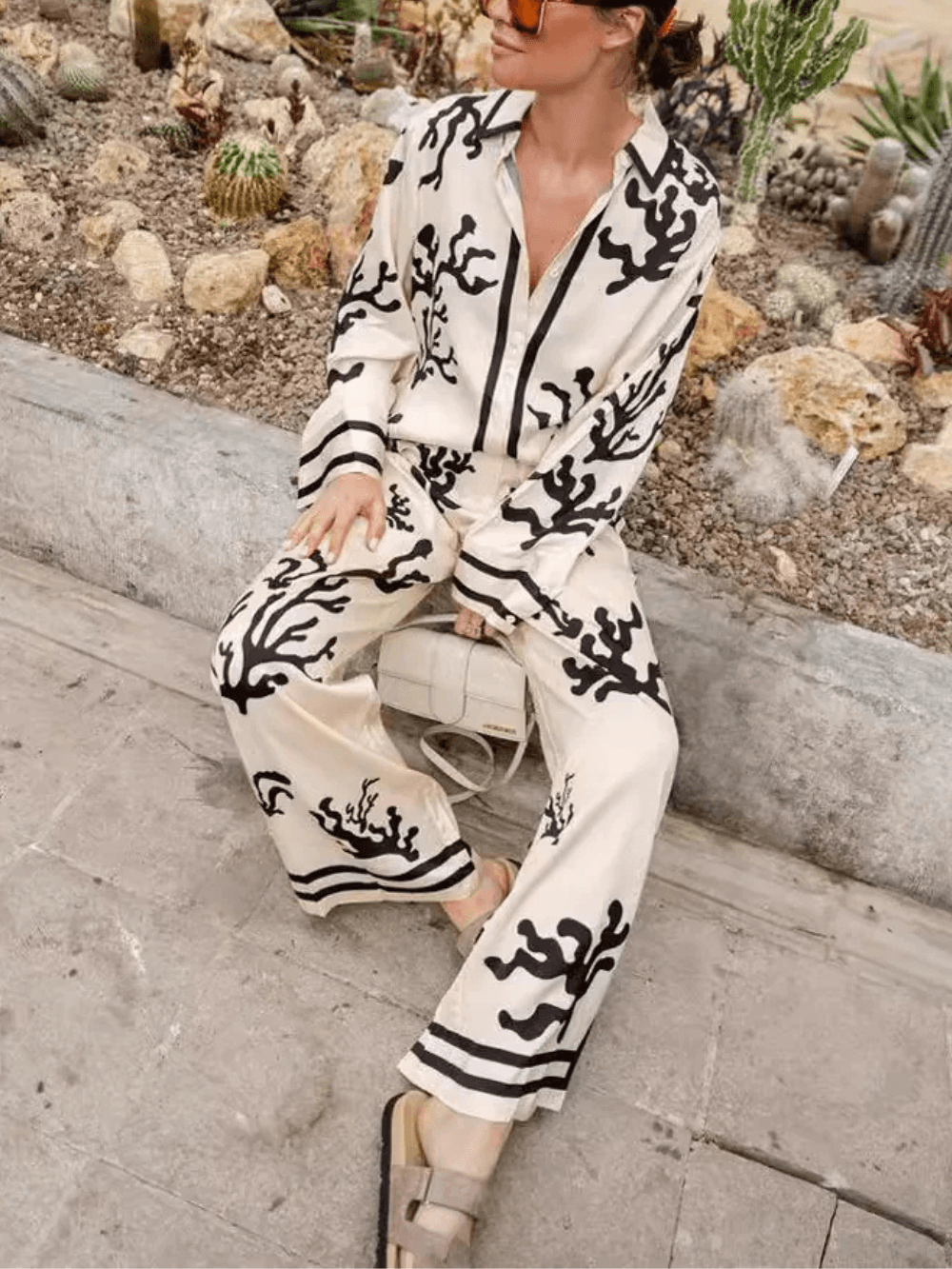 Satin Casual Two Piece Set