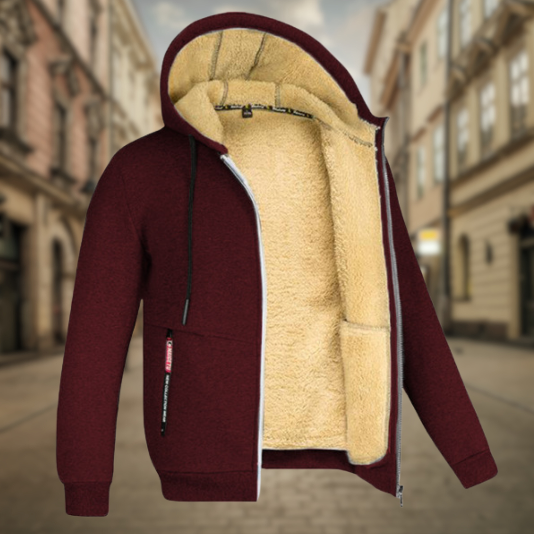Frank | Warm Hoodie with Fleece Lining For Men