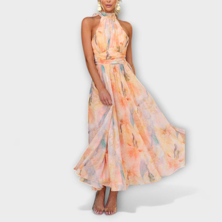 Halter - Watercolour Maxi dress