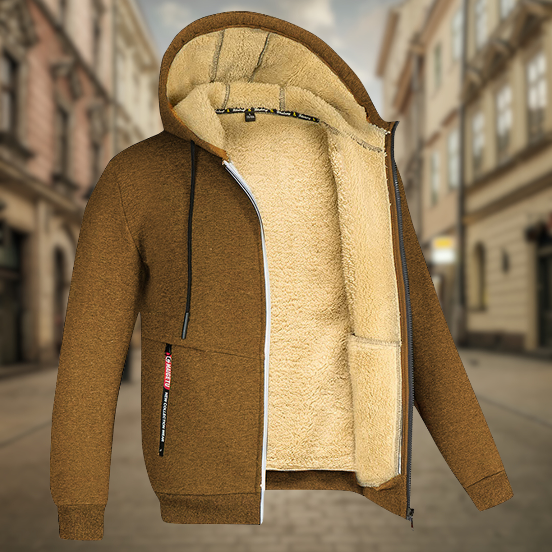 Frank | Warm Hoodie with Fleece Lining For Men
