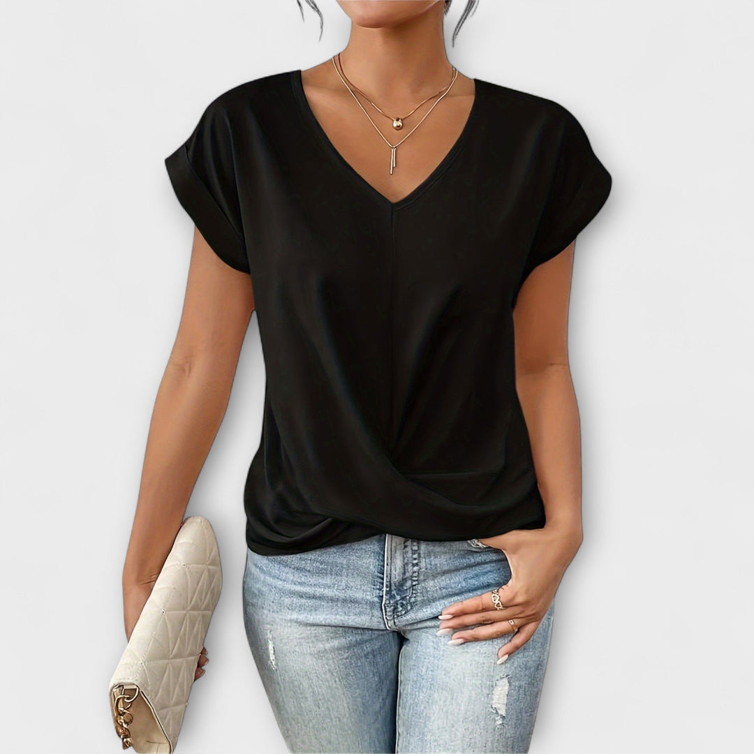 Eloise - V-neck Top with Knot Detail
