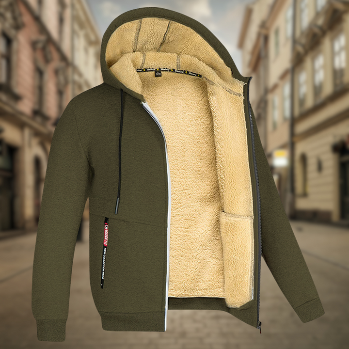 Frank | Warm Hoodie with Fleece Lining For Men