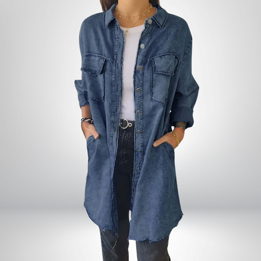 Sofia® | Stylish and Versatile Long-Sleeved Denim Jacket with Collar