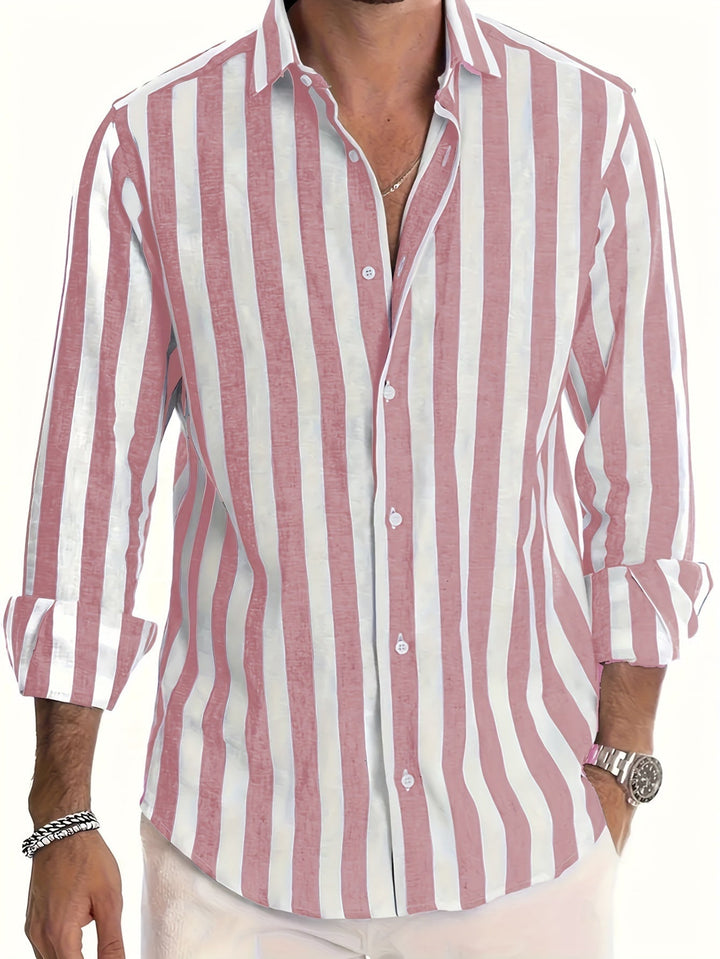 Harold | Vibrant Striped Long Sleeve Shirt For Men