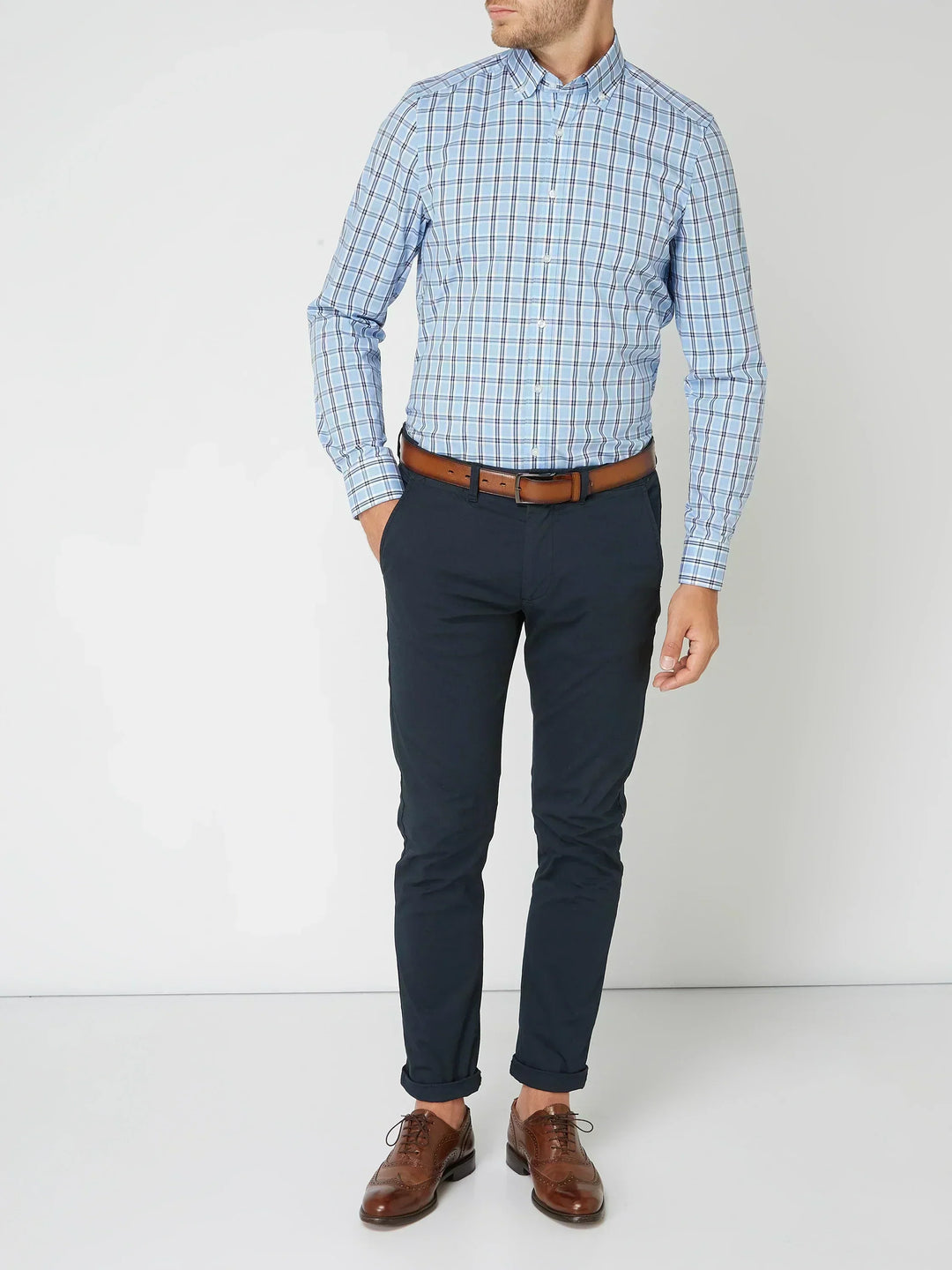 Liam | Stylish Checkered Button-Down Shirt For Men