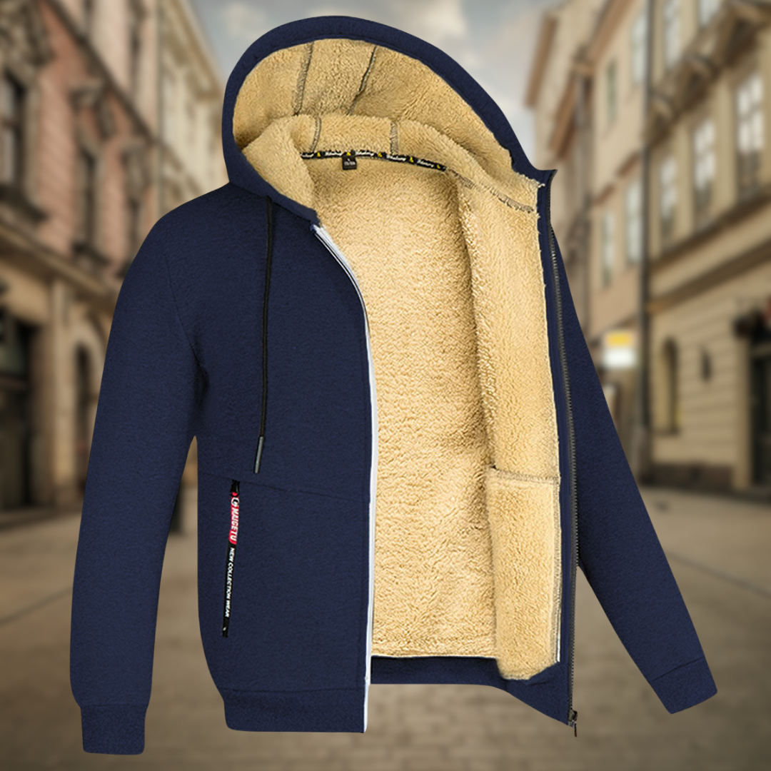 Frank | Warm Hoodie with Fleece Lining For Men