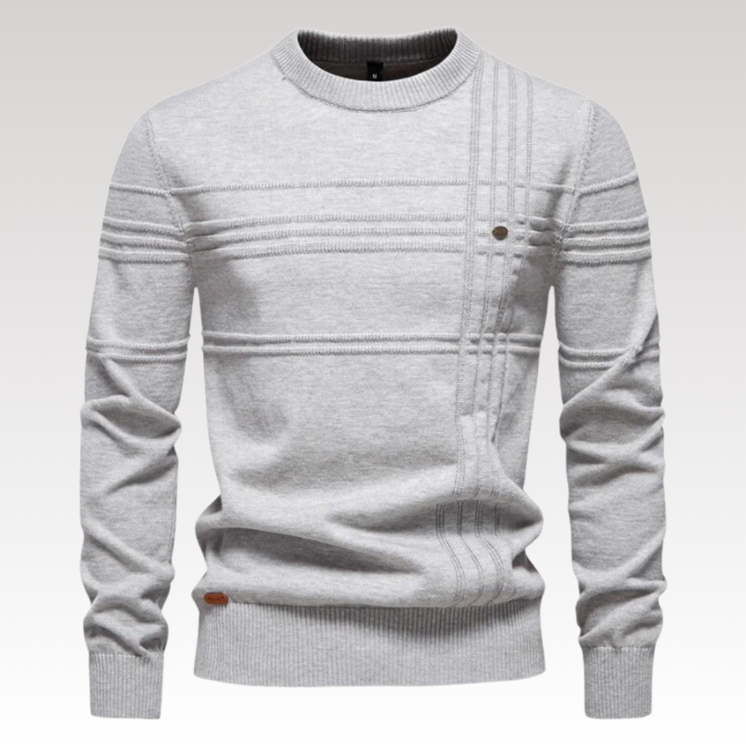 David  | Stylish Textured Crew Neck Sweater For Men