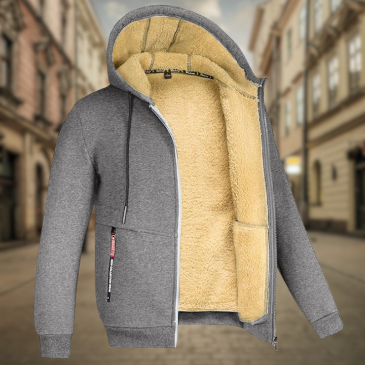 Frank | Warm Hoodie with Fleece Lining For Men
