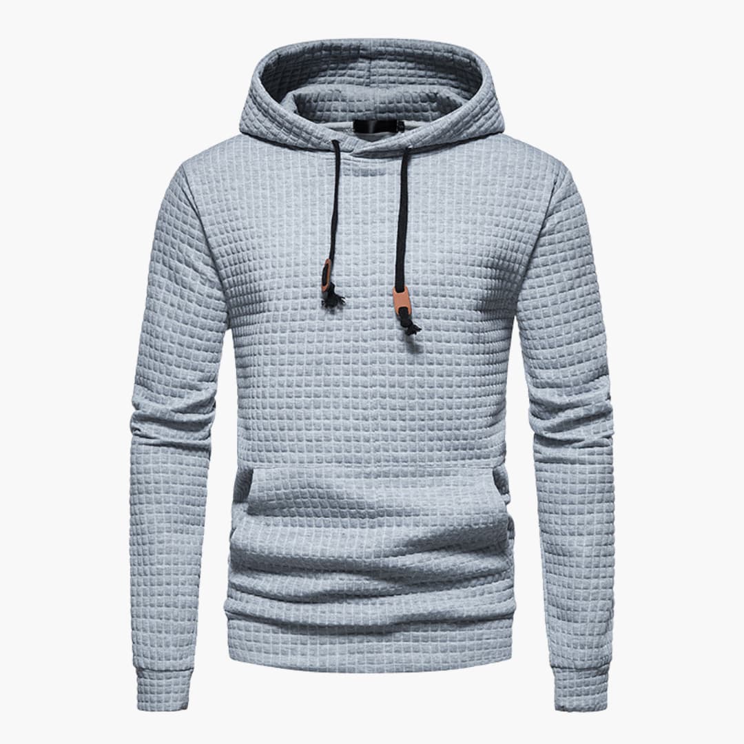 Trevor | Casual Fitted Waffle Fabric Hoodie For Men