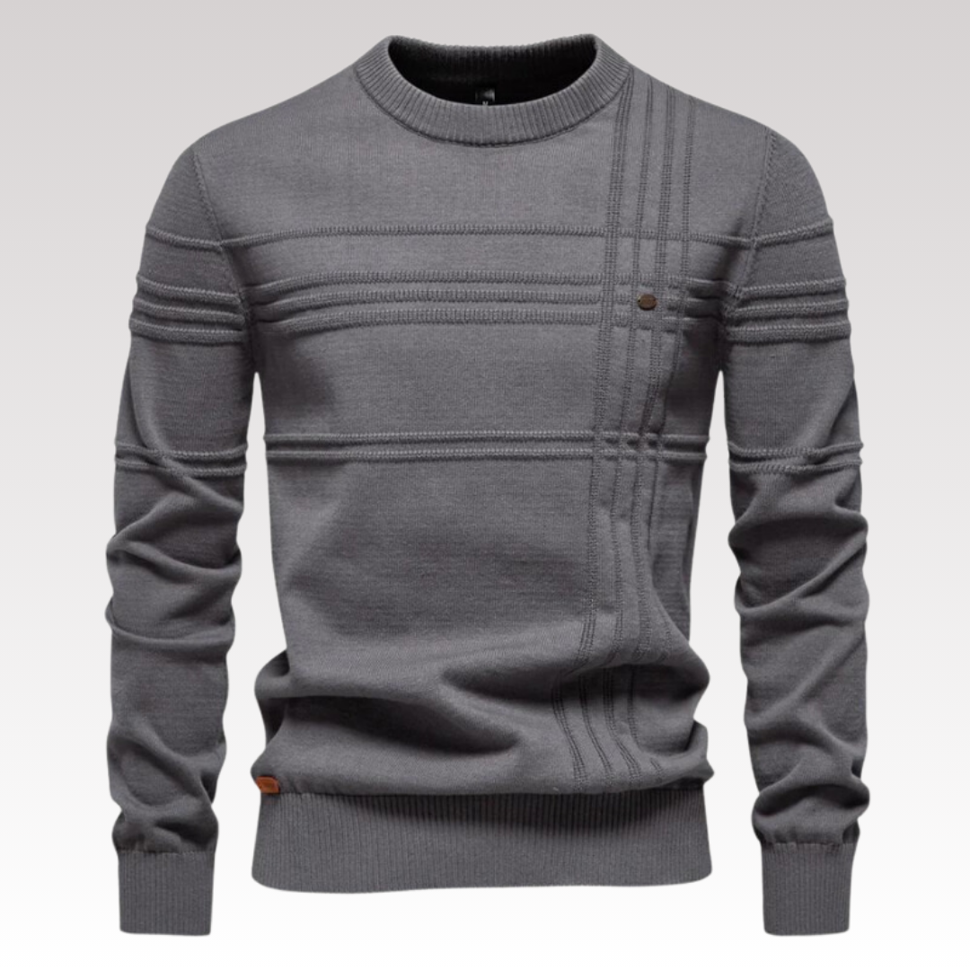 David  | Stylish Textured Crew Neck Sweater For Men