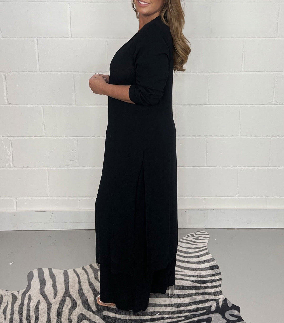 Two-piece Casual Long Top and Matching Pants Set