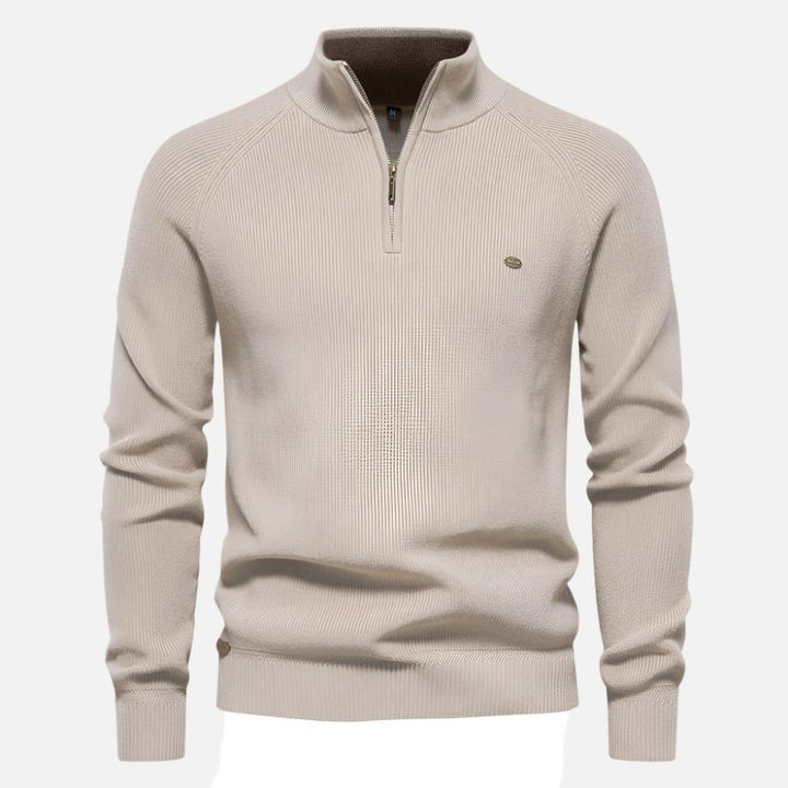 Ryan | Stylish Zip-Up Ribbed Sweater For Men