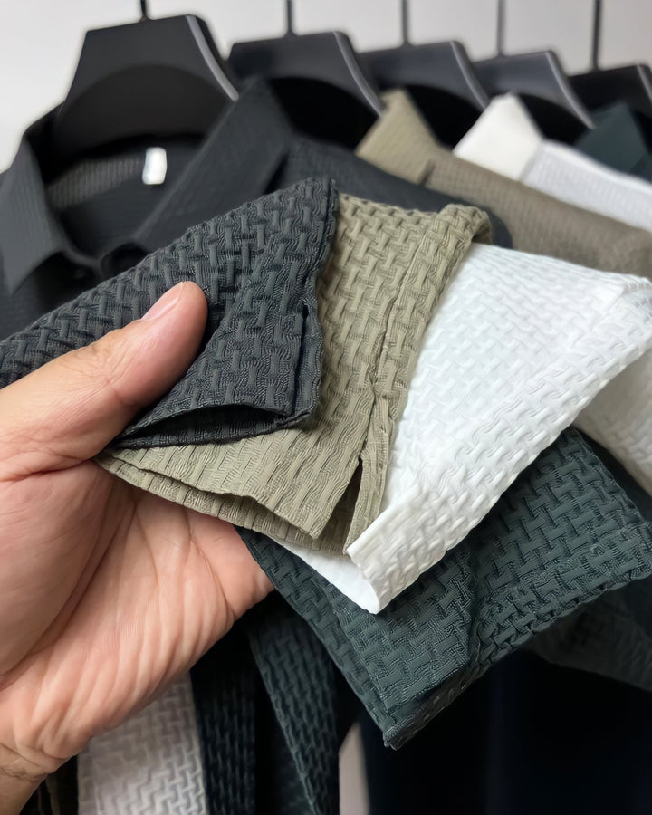 Prestigio | Textured slim fit polo shirt