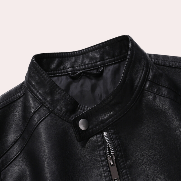 Magnus  | Sleek Leather Biker Jacket For Men