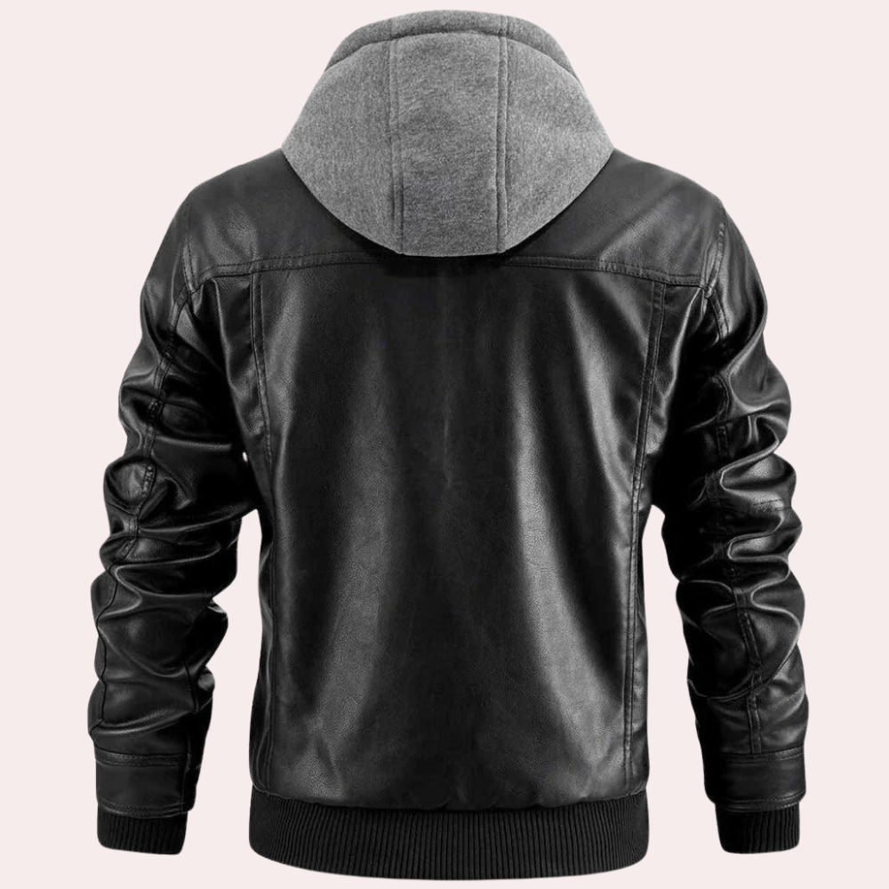 Mathias  | Leather Hoodie Jacket For Men
