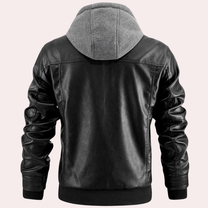 Mathias  | Leather Hoodie Jacket For Men