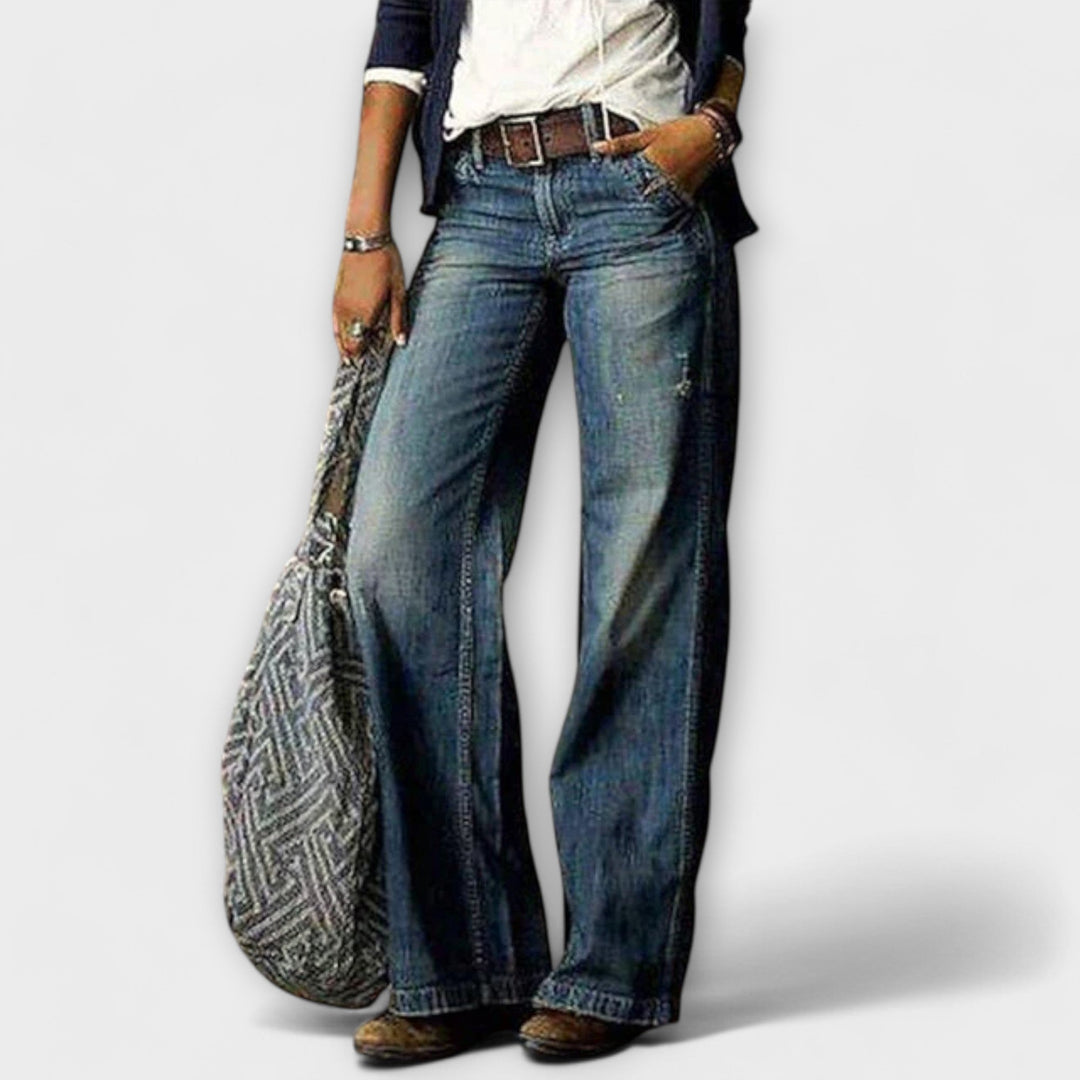 Wide Leg Denim Trousers