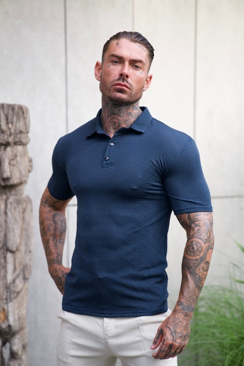 Prestigio | Textured slim fit polo shirt
