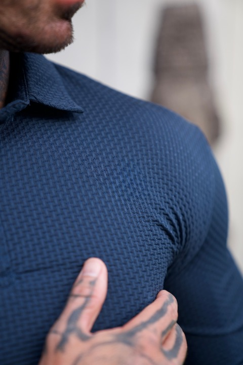 Prestigio | Textured slim fit polo shirt