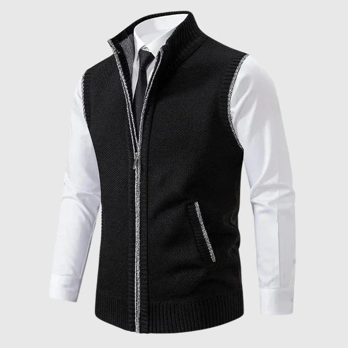 Louis | Stylish Zip-Up Knit Vest For Men