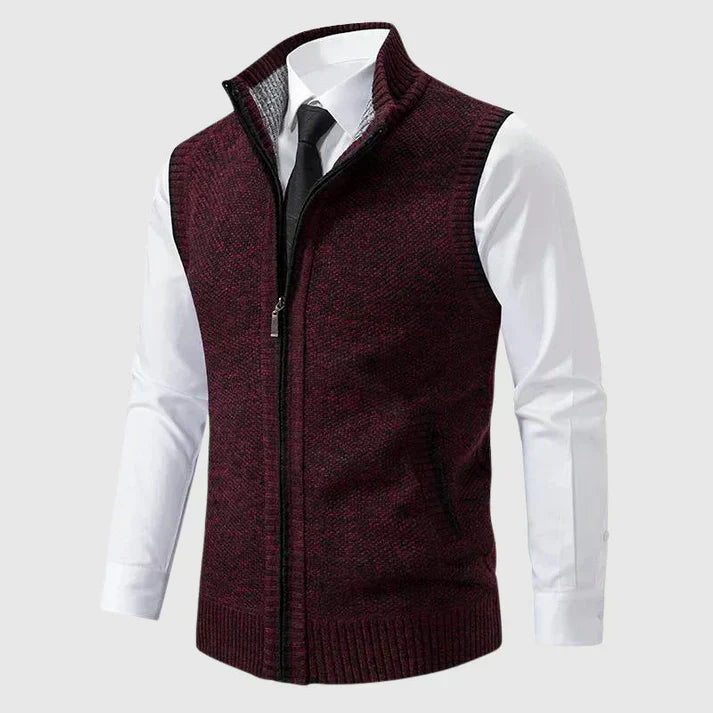 Louis | Stylish Zip-Up Knit Vest For Men