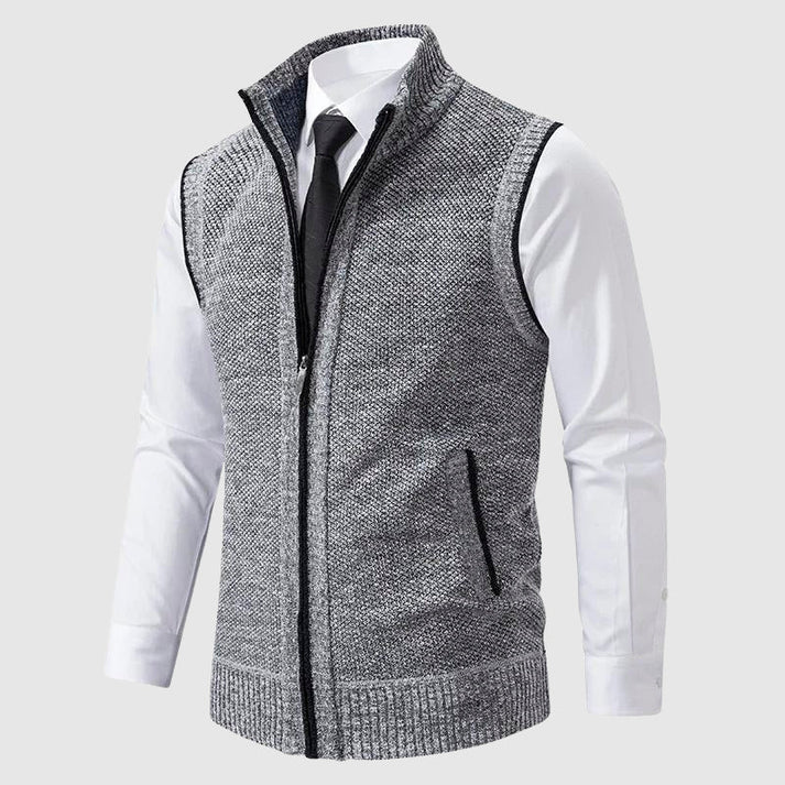 Louis | Stylish Zip-Up Knit Vest For Men