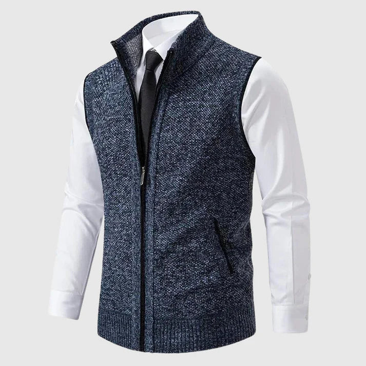 Louis | Stylish Zip-Up Knit Vest For Men