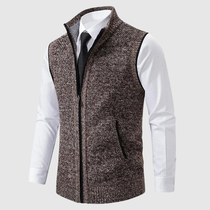 Louis | Stylish Zip-Up Knit Vest For Men