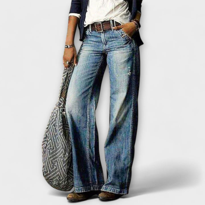 Wide Leg Denim Trousers