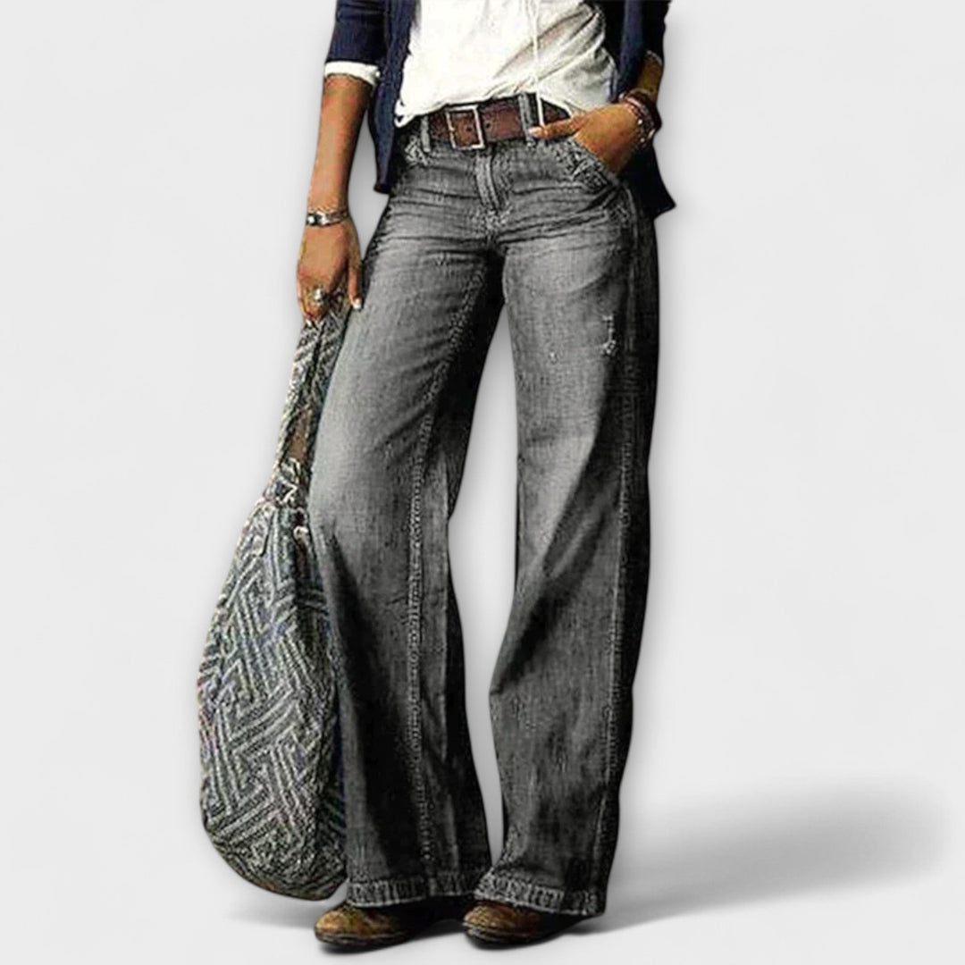 Wide Leg Denim Trousers