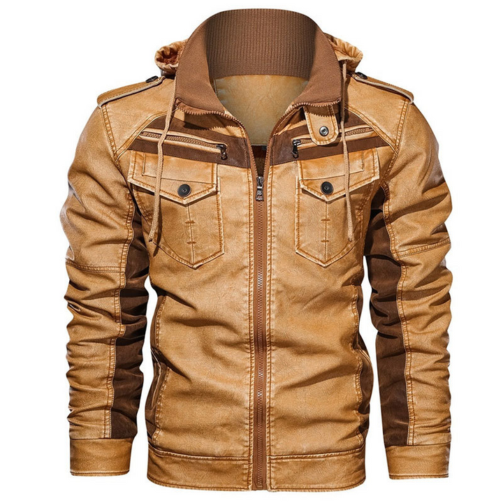 Louie  | Stylish Leather Hoodie Jacket For Men