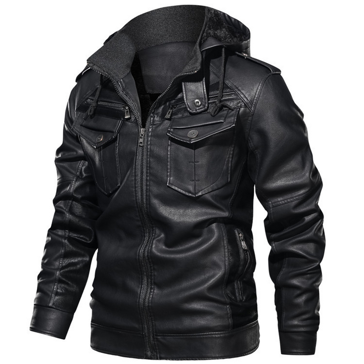 Louie  | Stylish Leather Hoodie Jacket For Men