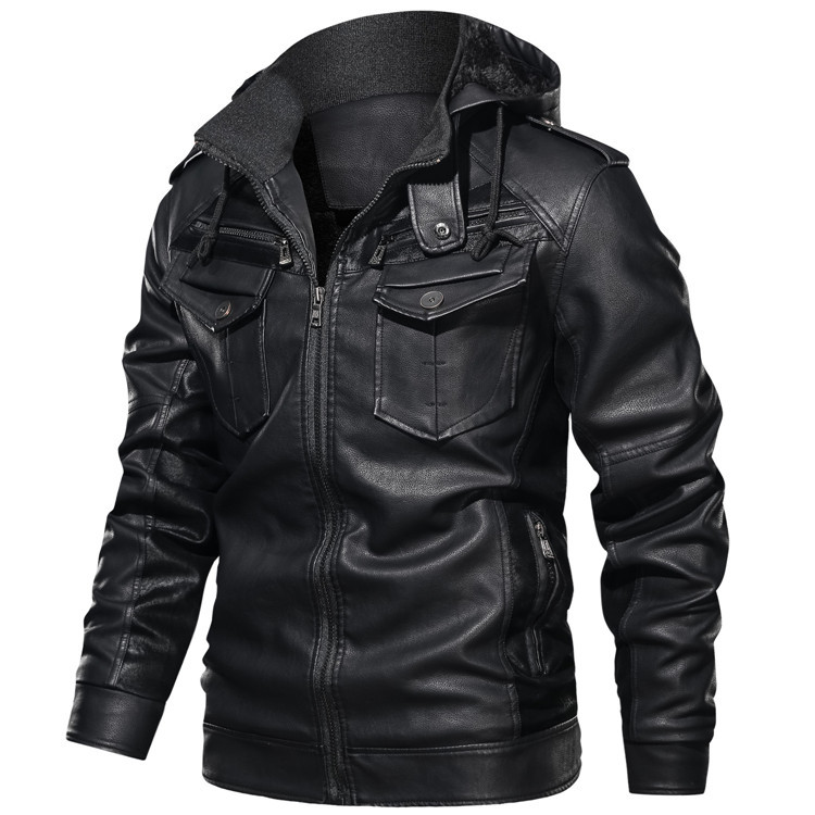 Louie  | Stylish Leather Hoodie Jacket For Men