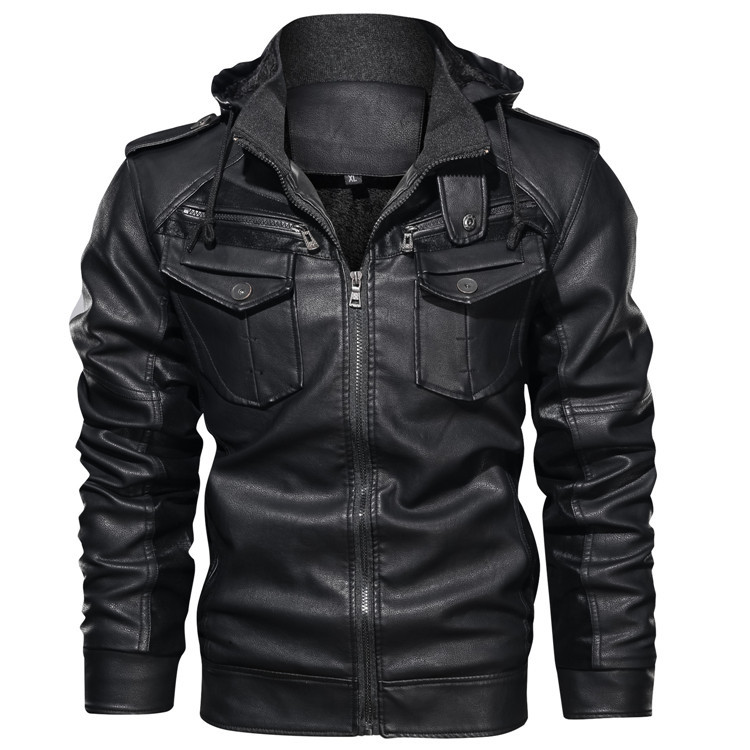 Louie  | Stylish Leather Hoodie Jacket For Men