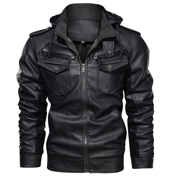Louie  | Stylish Leather Hoodie Jacket For Men