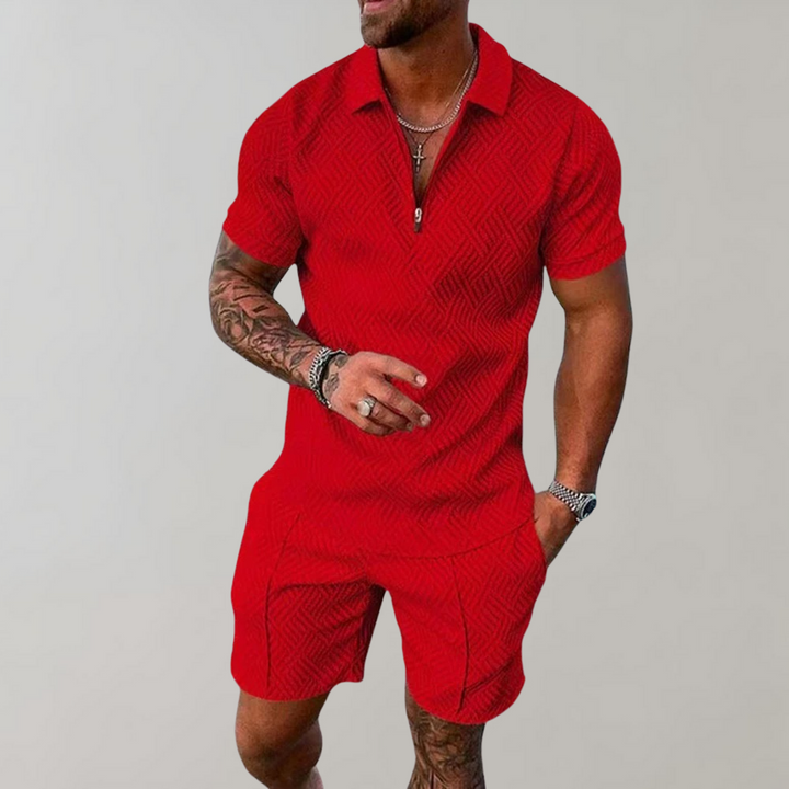 Lachlan | Stylish Men's Zipper Polo Set For Men