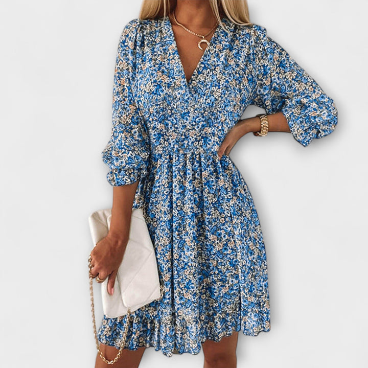 Floral Puff Sleeves Dress