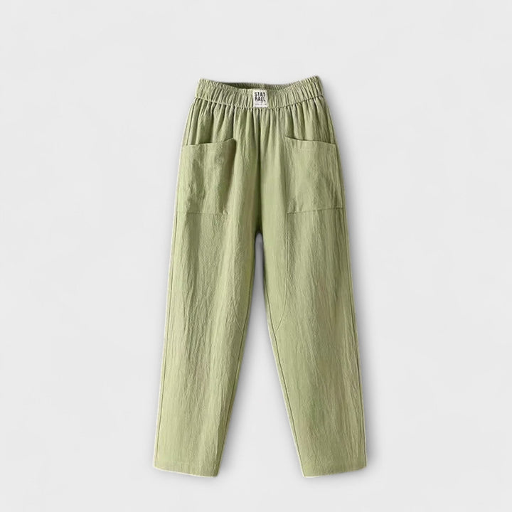 Cotton and linen trousers