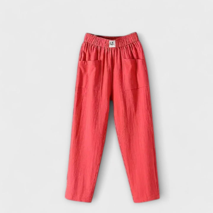 Cotton and linen trousers